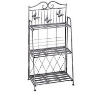 Outsunny Estante para Plantas Exterior de Metal Plegable de 3 Niveles Gris