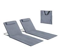 Outsunny Esterillas de Playa Outsunny PE, Acero Gris 134x48x43 cm Gris claro