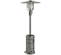 Outsunny Estufa de Gas Butano Portátil 13 KW con Sistema Antivuelco Encendido Piezoeléctrico y Ruedas 82x82x222 cm Gris