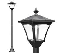 Outsunny Farol solar de jardín Lámpara de pie luces LED inteligentes IP44 15x15x120 cm Negro