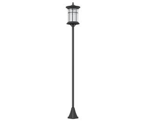 Outsunny Farol de pie solar exterior de jardín con lámpara LED 23,5 x 23,5 x 184 cm negro