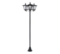Outsunny Farol Solar de Jardín con 3 Luces LED Impermeable IP44 Sensor de Noche Farola de Exterior para Camino Terraza Patio Acero Inoxidable