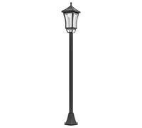 Outsunny Farol Solar de Jardín con 6h de Autonomía y Anclaje de Suelo Farol de Exterior en ABS y Policarbonato Ø15x127 cm Negro