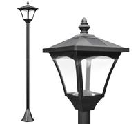 Outsunny Farol solar de jardín Lámpara de pie luces LED inteligentes IP44 15x15x120 cm Negro