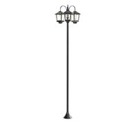 Outsunny farola solar exterior de jardín con 3 cabezales, luz solar de exterior de aluminio con encendido/apagado automático, impermeable ip44, para terraza, patio, 40x34,5x188 cm, negro 188 cm