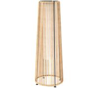 Outsunny Farola Solar Exterior de Ratán Sintético con Luces LED Encendido y Apagado Automático Impermeable Ø21,5x61 cm Natural Aosom España