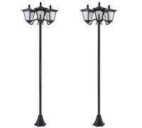 Outsunny Farolas Solares de Exterior IP44 2 Piezas 51,5x47x182,5 cm Negro
