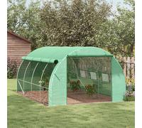 Outsunny Foils Estufa Polytunnel 3.97x3x2 m Fundas Enrollables Verde verde