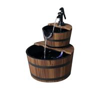 Outsunny Fuente de Agua de Madera 2 Niveles 44,5x44,5x58,5 cm Natural