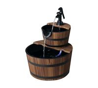 Outsunny Fuente de Agua de Madera en Cascada de 2 Niveles con Bomba Eléctrica