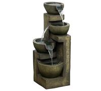 Outsunny Fuente de Jardín 5W en Cascada 4 Niveles 25x24x60 cm Multicolor