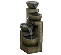 Outsunny Fuente de jardín 5W en cascada de 4 niveles – bomba y salida ajustable, 25x24x60 cm