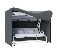 Outsunny Funda impermeable para columpio de jardín de 3 plazas, 220 x 125 x 172 cm, color gris