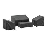 Outsunny Fundas para Muebles de Jardín 4 Piezas, Impermeables, Negro Aosom España