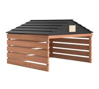 Outsunny Garaje para robot cortacésped de madera con tejado a dos aguas, resistente a la intemperie, cobertizo para cortacésped 79 x 74 x 54 cm Marrón rojizo