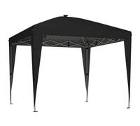 Outsunny Gazebo plegable 3x3 m de altura regulable con luz central y mando a distancia, en metal y poliéster, negro Aosom España