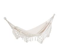 Outsunny Hamaca Colgante 288x150 cm Hamaca de Jardín de Estilo Boho con Bolsa de Transporte Carga 120 kg Hamaca para Patio Terraza Balcón Camping Crema Cream 288 x 150 cm