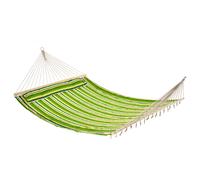 Outsunny Hamaca Colgante de Algodón para Jardín Camping Playa Picnic con Almohadilla 188x140cm con Carga de 180 kg Green and yellow striped