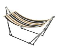 Outsunny Hamaca de jardín plegable tendedero de ropa con soporte curvado en metal epoxi hamaca en pie 1 lugar carga máxima 120 kg Aosom España