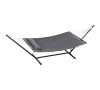 Outsunny Hamaca de Jardín Portátil con Cojín Integrado en Algodón Poliéster y Acero 368x93x110 cm Gris Oscuro Aosom España