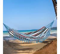 Outsunny Hamaca Doble de Algodón 285x150 cm Carga 120 kg Portátil para Acampar