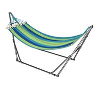 Outsunny Hamaca Outsunny Acero, Algodón Azul y Verde 270x100x94 cm Multicolor