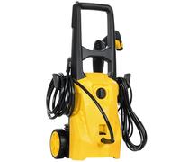 Outsunny Hidrolimpiadora de Alta Presión 1600W 120 Bar 390 L/h Amarillo | Bomba de Aluminio, Parada Automática, Manguera 3 m, Boquilla Ajustable, Ruedas, para Hogar Jardín Coche