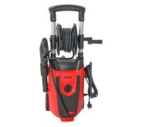 Outsunny hidrolimpiadora de alta presión 1800w, presión 150 bar, caudal 420 l/h, con bomba de aluminio, parada automática, manguera de 6 m, incluye botella de espuma y boquilla ajustable, rojo y negro