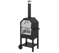 Outsunny Horno de Pizza Negro