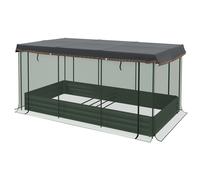 Outsunny Huerto elevado con red antiaves y protección solar, estructura metálica, 230x110x110 cm, Gris/Verde/Negro Aosom España