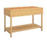 Outsunny Huerto Urbano de Madera, Mesa de Cultivo con Estante Inferior, Jardinera Elevada para Cultivo, Plantas, Flores y Verduras, 110x46x76 cm, Natural