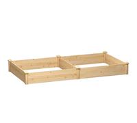Outsunny Huerto Urbano de Madera para Cultivar Plantas con Divisor y Base Abierta 235x121x26 cm Natural Aosom España