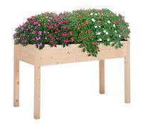 Outsunny Huerto Urbano Elevado de Madera 122,5x56,5x76 cm Jardinera Elevada Mesa de Cultivo con Tela no Tejida y 4 Orificios de Drenaje para Cultivos