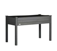 Outsunny Huerto Urbano Elevado de Madera Tela 122,5x56,5x76 cm Gris Oscuro