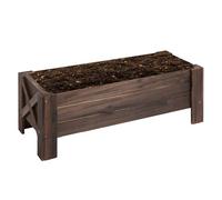 Jardinera de madera maciza rectangular color Marrón