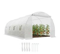 Outsunny Invernadero 6x3x2 m Caseta para Jardín Terraza Cultivo Plantas Flores BLANCO