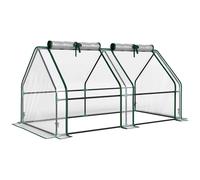 Outsunny Invernadero con ventana con cremallera, invernadero de película resistente al invierno de acero 180 x 90 x 90 cm Transparente Aosom España