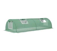 Outsunny Invernadero de aluminio Mini invernadero de túnel con ventana de malla, marco frío resistente a los rayos UV para jardín para cría, película de PE,200 x 80 x 45 cm Green 300l x 80w x 45h