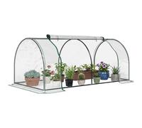 Outsunny Mini Invernadero 200x100x80 cm para Jardín Terraza Cultivo de Plantas Semilla Vivero Casero Tipo Túnel con Marco de Acero y Cubierta Plástico