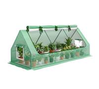Outsunny Invernadero de terraza 240x90x90 cm con ventanas de malla Verde