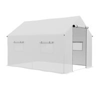 Outsunny Invernadero de Exterior 2x3x2 m Invernadero de Túnel con 4 Ventanas de Malla y Puerta con Cremallera Invernadero de Huerto Anti-UV para Patio Jardín White