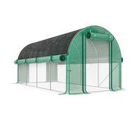 Outsunny Invernadero de Exterior 4,5x2x2 m Invernadero de Túnel con Paredes Laterales Enrollables Cubierta Extra 8 Ventanas de Malla y 2 Puertas Enrollables Invernadero para Jardín Patio Verde Green 4