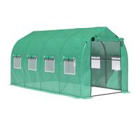 Outsunny Invernadero de Exterior 4x2x2 m con 8 Ventanas de Malla verde 15