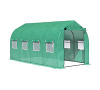 Outsunny Invernadero de Exterior 4x2x2 m con 8 Ventanas de Malla verde 18.2