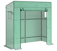 Outsunny Invernadero de Exterior con Ventanas de Malla y Puerta con Cremallera para Cultivar Plantas Flores 196x77x197 cm Verde Aosom España