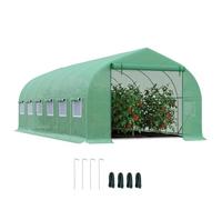 Outsunny Invernadero túnel 6x3x2 m para jardín 12 ventanas puerta enrollable con cremallera