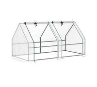 Outsunny Invernadero de jardín tipo caseta 180x90x90 cm tubo acero 2 ventanas blanco