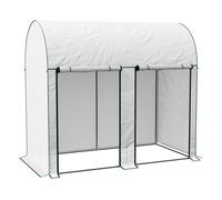 Outsunny Invernadero Pequeño con 2 Puerta con Cremallera 200x100x178 cm Blanco