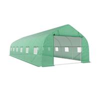 Outsunny Invernadero de Exterior Invernadero de Túnel 8x3x2 m Invernadero de Jardín con 12 Ventanas y Puerta Enrollable para Cultivo Plantas Tomates Verduras Acero y PE 140 g/m² Verde Green 800x300x20