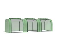Outsunny Invernadero de Jardín 295x100x80 cm para Cultivo de Plantas Tipo Túnel Marco Acero y Plástico Verde Aosom España